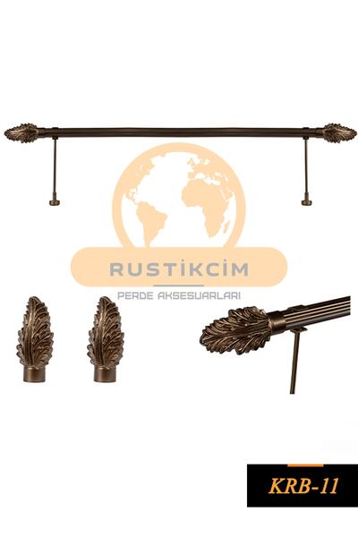 RUSTIKCIM Antik Rustik Bronz Fon Perde Askısı Krb-11 275 Cm