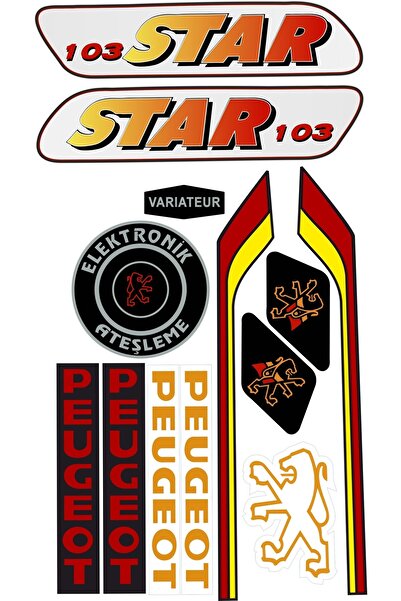 Genel Markalar Peugeot Pejo 103 Yazı Seti Star Uyumlu (geniş Depo)