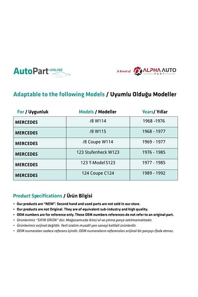 ALPHA AUTO PART Shift Bushing Large for Mercedes C Class W202,w203 (10 Pieces)