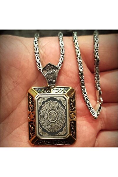OSMANLI GÜMÜŞ Nazar Duası Kral Zincirli 925 Ayar Gümüş Kolye