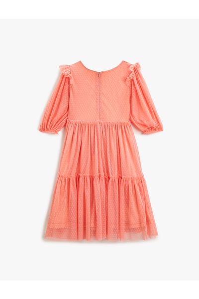 Koton Long Sleeve Maxi Tulle Dress