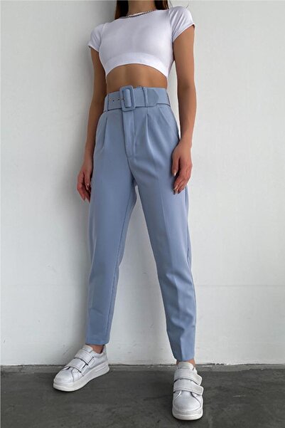 FEMELLE Women's Belted Carrot Trousers