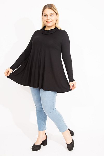 Şans Plus Size Tunic - Black - Regular fit