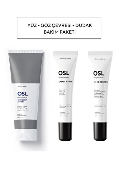 OSL Omega Skin Lab Yüz Göz Çevresi Dudak Bakım Paketi ( Hydrosoft,-lipbalm- E...