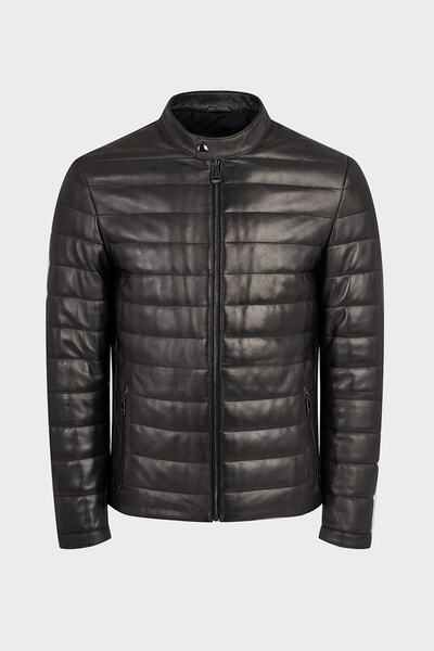 LİDYA DERİ Genuine Leather Men's Puffer Jacket