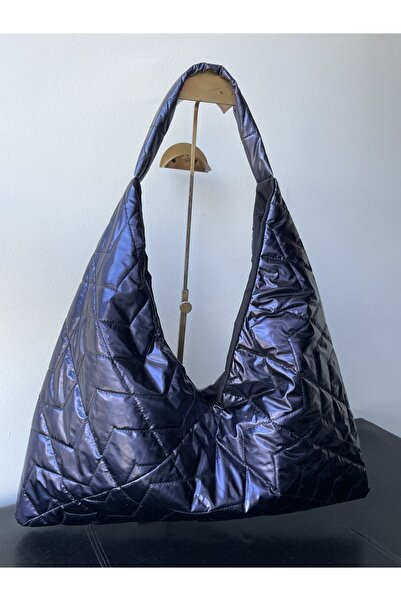 sisa.art Kapitone Kumaşlı Büyük Omuz Çantası