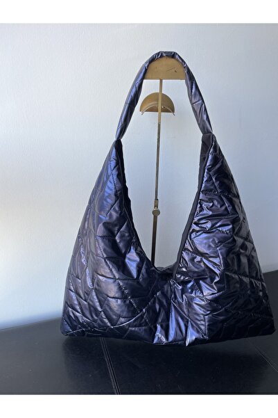 sisa.art Kapitone Kumaşlı Büyük Omuz Çantası