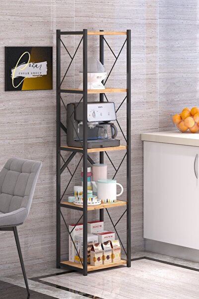 Cosargroup Metal 5 Katlı Mutfak Rafı Malzeme Dolabı 5 Raflı Mikrodalga Fırın ...