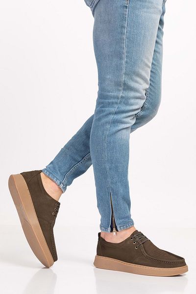 Gondol Pantofi pentru bărbați din piele naturală Src.810 - Nubuck kaki - 40