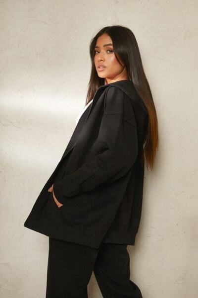 Fumood سترة نسائية بسحاب أسود