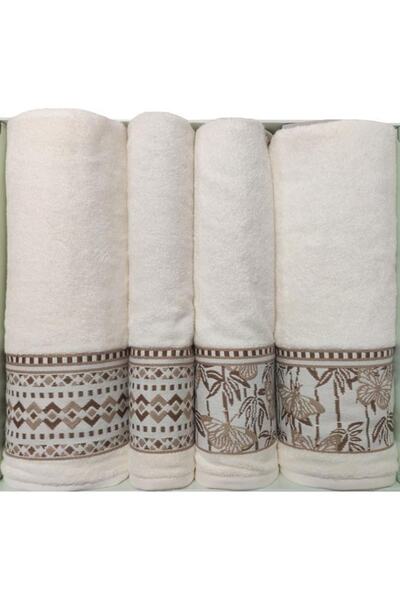 Özdilek Butik Dream Best Set Hamam Seti Banyo Havlu Takımı Krem-krem