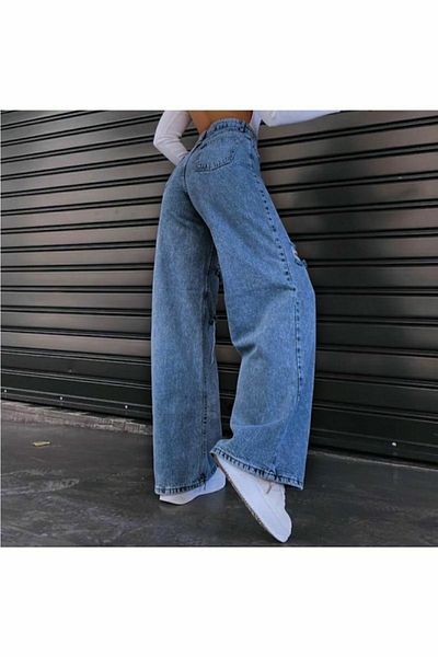 Trn JNS Tierra Mid Snow Lycra largi anii 90 cu talie super înaltă blugi largi Pantaloni Palazzo