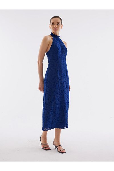 Juste Studio Lace Halter Neck Saks Dress