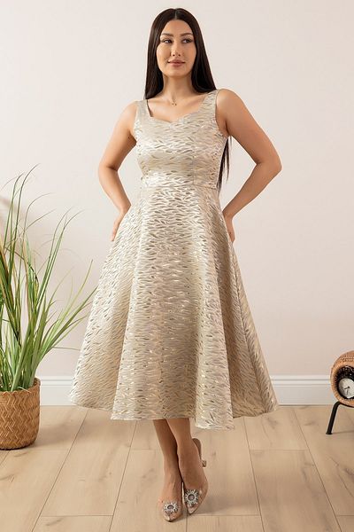 PULLIMM Rochie argintie cu bretele groase 13409
