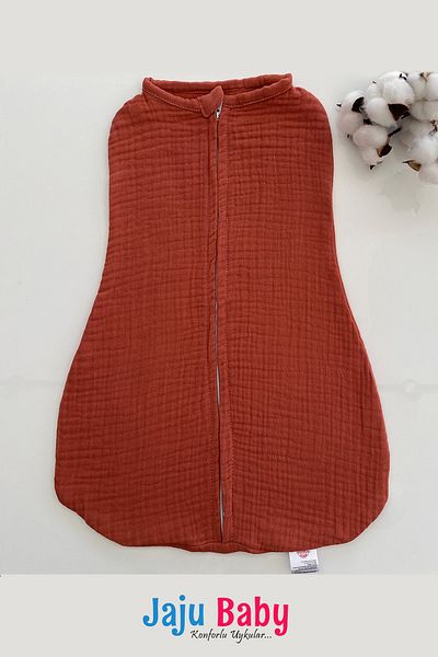 Jaju Baby 4 Layer Cotton Antiallergic Bamboo Muslin Swaddle Brick Color