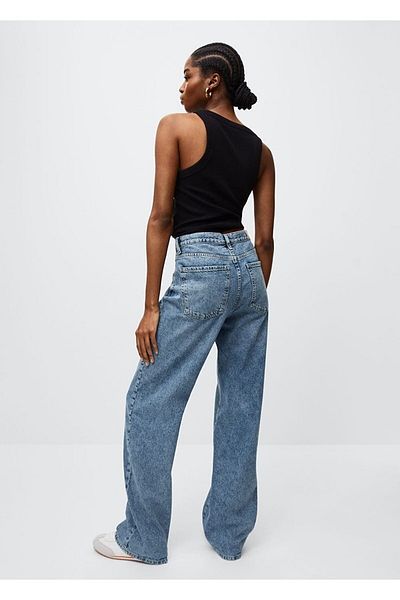 Trn JNS Vina Mid Snow Lycra largi anii 90 cu talie super înaltă blugi largi Pantaloni Palazzo