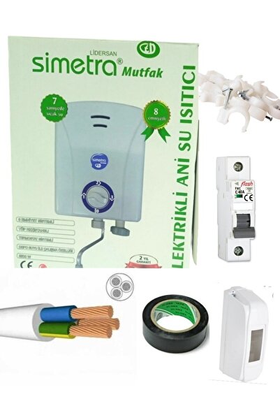 Simetra Mutfak Tipi Şofben 9 Mt Kablolu Orjınal Tam Takım Set ( Montaj Hariç )