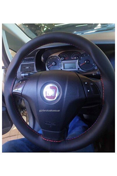 Asegaraj Fiat Fiorino Uyumlu Deri Direksiyon Kılıfı Soft Kırmızı Ipli 10.5cm A+plus