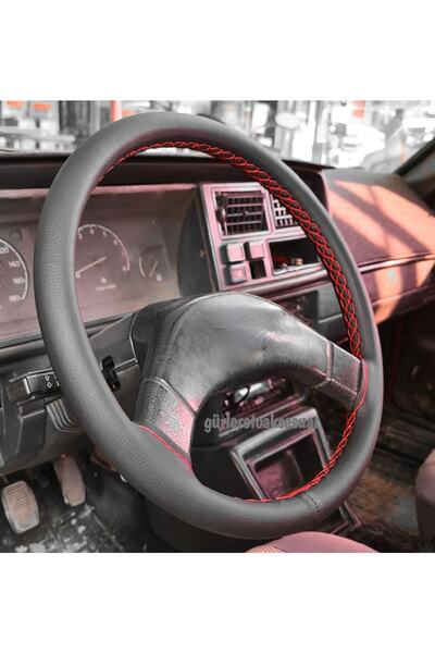 Asegaraj Skoda Favorit Uyumlu Dikmeli Direksiyon Kılıfı Soft Kırmızı Ipli (38...