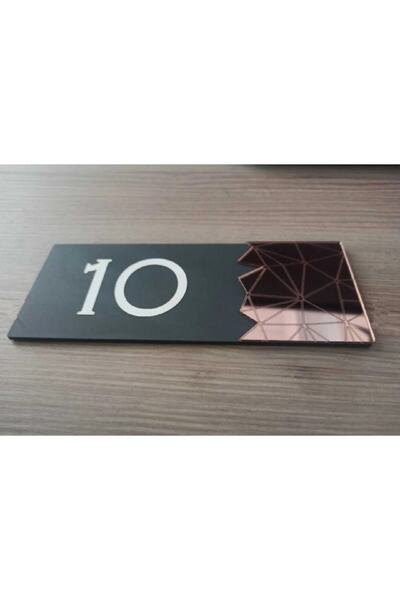 Evsay Dekoratif Aynalı Kapı Numarası Pleksi Duvar Süsü Duvar Dekoru