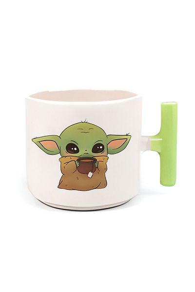GünayStore Double Turkish Coffee Cup Baby Yoda2 Green T Cup 200 ml