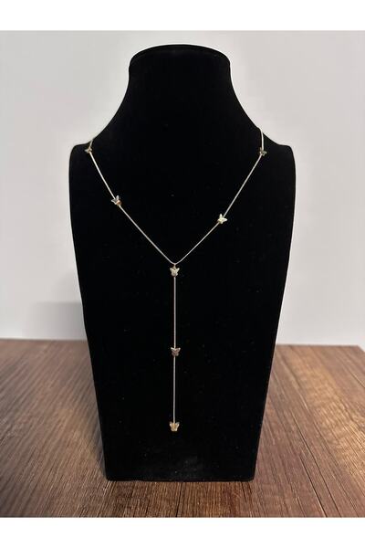 CHARM Kelebek Detaylı Gold Kolye