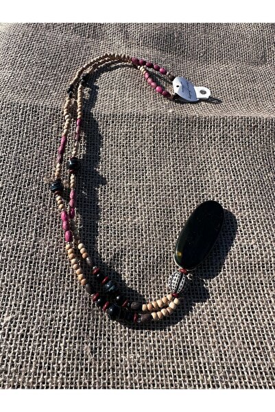 Etnik نمط الحجر قلادة مفصلة