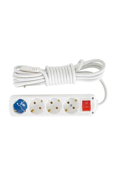 OEM Almera Switched 4-Piece Grounded 3 Meter Group Socket 3 Meter Extension Cable