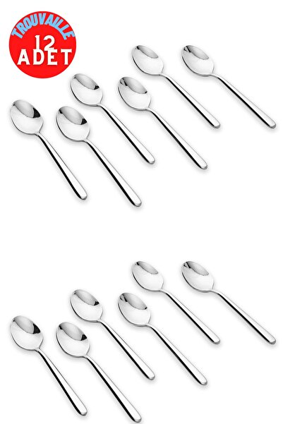 Trouvaille 12 Adet Paslanmaz Çelik Lüx Çay Kaşığı Çubuk Çay Kaşığı