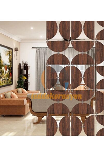 tsddekorasyon Yarım Daire Ceviz Ağacı Renkli Oda Bölücü 10 Parça / Seperatör