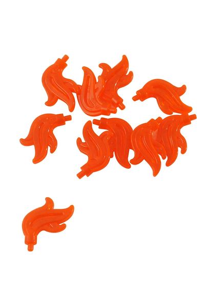 LEGO 4 Pieces Custom Accessory - Minifigure Headgear, Knight Feather Fire Water Transparent Orange