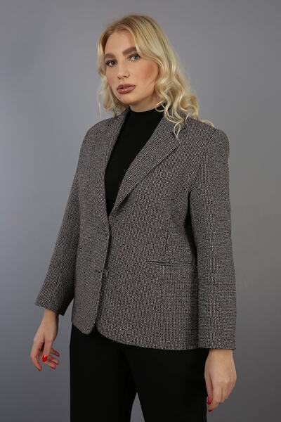 Fagi Women's Tweed Double Button Classic Jacket