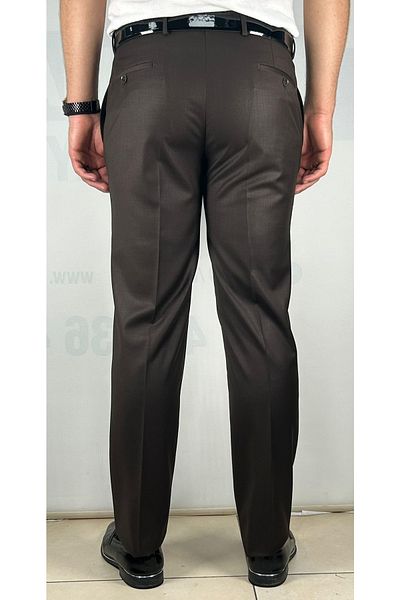 Bomonti Υψηλής ποιότητας Slim Ανδρικό Παντελόνι Καφέ Stretchy με επένδυση από ύφασμα