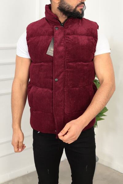 YNGMENCLASS Vestă puffer din catifea pentru bărbați