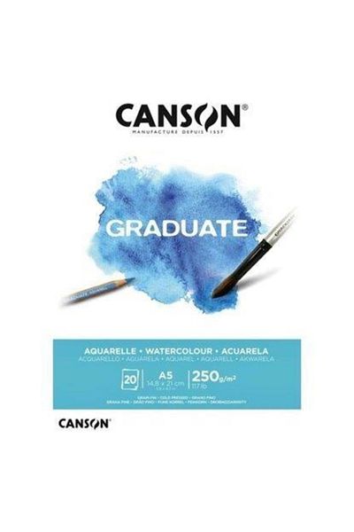 Canson Bloc de culoare acuarelă Graduate 20 Syf A5 250 Gr