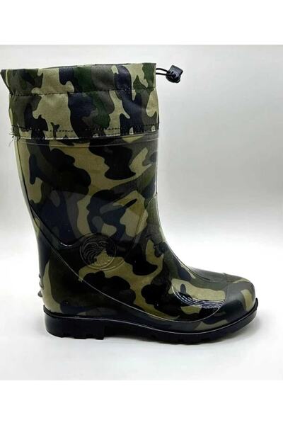 Doğan Kamuflaj Desen Içi Kürklü Su Geçirmez Avcı Plastik Çizme