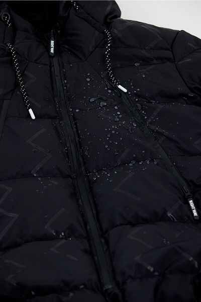 Rompasso Modonwear Ανδρικό Μαύρο Αδιάβροχο Ψηφιακή Εκτύπωση Μακρύ Παλτό & Παλτό & Πάρκα