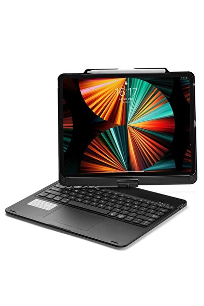 Fogy Ipad Pro 5.nesil 12.9" 2021 Uyumlu M1 Klavyeli Kılıf 360 Dönebilen Rgb T...
