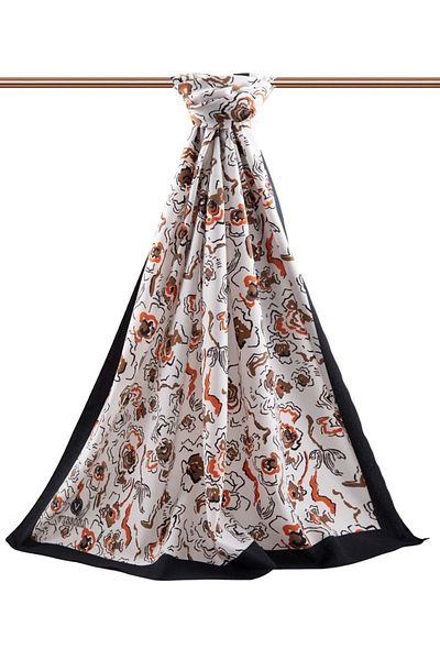 Vissona Γυναικείο Luxury Medina Silk Shawl Καφέ - Μαύρισμα