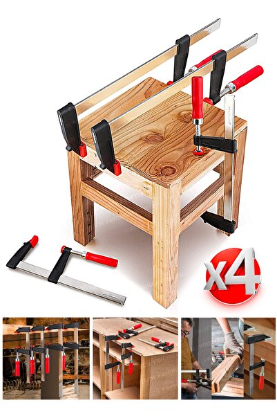 PROXTECH Premium Kalite 350,300,200,150mm F Tipi Ahşap Çelik Mobilyacı Mengene Kıskaç Işkence 4 Set-2