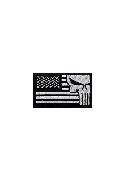 X-SHOP Amerıkan Bayraklı Punısher Patches Arma Peç Kot Yaması 1