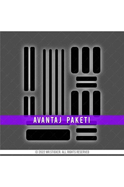 Bay Etiket Rfbk2 47 Parca Siyah Reflektif Serit Seti