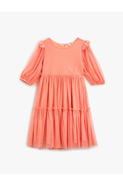Koton Long Sleeve Maxi Tulle Dress