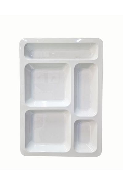 Matar Endüstriyel Mutfak Ekipmanları Polycarbonate 5 Compartment Self Service Table Dish Plate 3 Pieces
