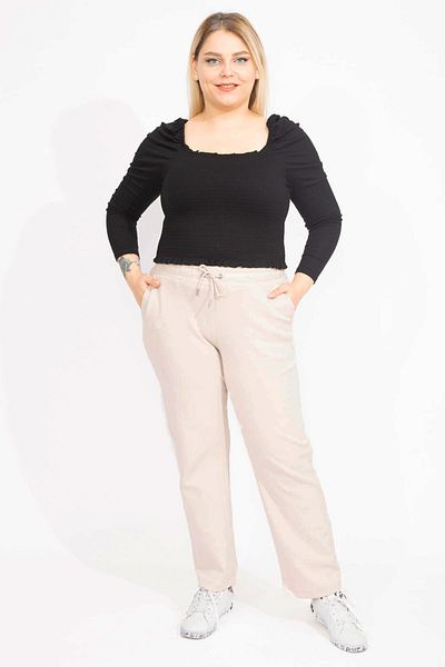 Şans Große Größen in Sweathose - Beige - Relaxed