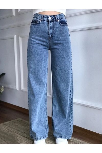 Trn JNS Camila 90's Mid Snow Lycra Pantaloni palazzo largi cu talie foarte înaltă