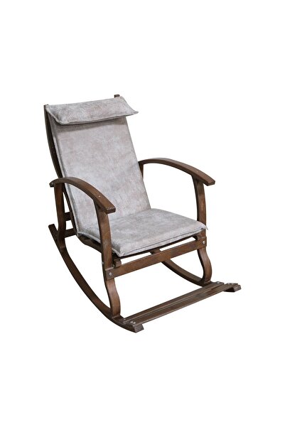 Mobildeco Padişah Ahşap Sallanan Sandalye Acık Kahverengi (CEVİZ)