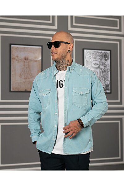 INDIGOLAB Açık Mavi Denim Gömlek