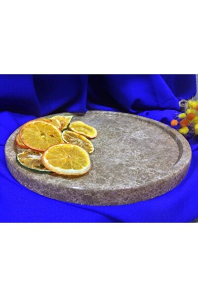 Sümeyra Marble Art صينية تقديم رخام امبيرادور 25 سم