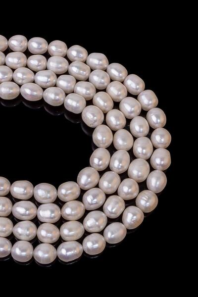 Dünya Doğal Taş سلسلة لؤلؤ الشعير مقاس 8 × 10 مم Aa